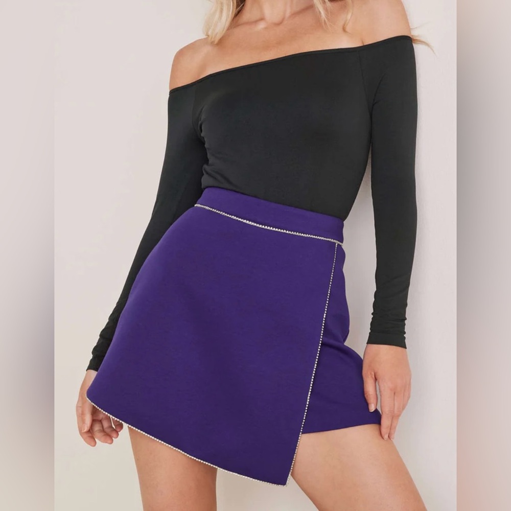 Venus Purple Skort with Rhinestone Embellishments